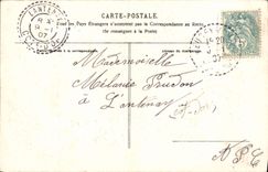 VINTAGE POSTCARD Fantasy Flowers Hands Clover