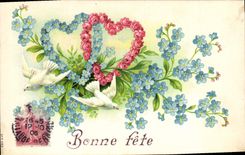 La fantasía de la POSTAL de la VENDIMIA florece el corazón de las palomas