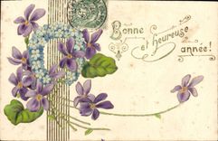 Flores de la fantasía de la POSTAL de la VENDIMIA