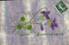 Flores de la fantasía de la POSTAL de la VENDIMIA