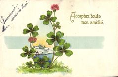 La fantasía de la POSTAL de la VENDIMIA florece el trébol