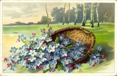 Flores de la fantasía de la POSTAL de la VENDIMIA