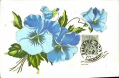 Flores de la fantasía de la POSTAL de la VENDIMIA