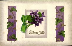 Flores de la fantasía de la POSTAL de la VENDIMIA