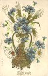 Flores de la fantasía de la POSTAL de la VENDIMIA