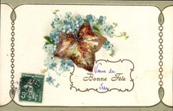 VINTAGE POSTCARD Fantaisie Flowers Breaks into leaf Vine