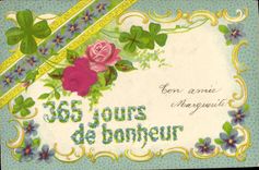 La fantasía de la POSTAL de la VENDIMIA florece el trébol