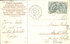 CPA Fantaisie Fleurs Colombes Ballon Dirigeable Zeppelin 