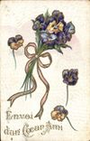 Flores de la fantasía de la POSTAL de la VENDIMIA