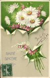 CPA Fantaisie Fleurs Paquerettes