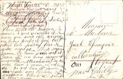 VINTAGE POSTCARD Fantasy Flowers Doves Tractor