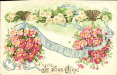 Flores de la fantasía de la POSTAL de la VENDIMIA