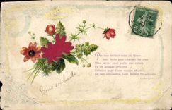 VINTAGE POSTCARD Fantasy Flowers