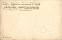 VINTAGE POSTCARD Fantaisie Flowers Clover Horseshoe