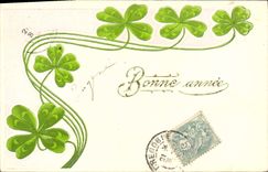 VINTAGE POSTCARD Fantasy Flowers Clover