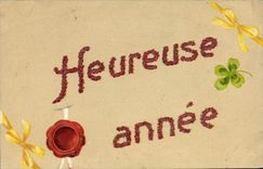 CPA Fantaisie Fleurs Heureuse Annee Trefle