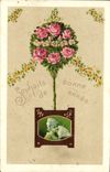 VINTAGE POSTCARD Fantasy Flowers Woman Range