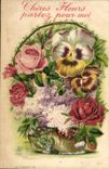 VINTAGE POSTCARD Fantasy Flowers
