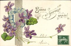 VINTAGE POSTCARD Fantasy Flowers