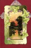 VINTAGE POSTCARD Fantasy Flowers Vine