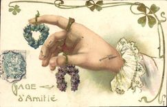 VINTAGE POSTCARD Fantasy Flowers Hand