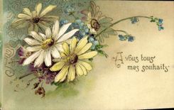 VINTAGE POSTCARD Fantasy Flowers
