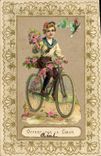 CPA Fantaisie Fleurs Enfant Velo Cycle 