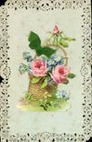 VINTAGE POSTCARD Fantasy Brodee Flowers