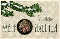 CPA Fantaisie Fleurs Noel
