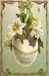 VINTAGE POSTCARD Fantasy Flowers Egg