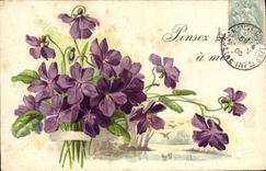 VINTAGE POSTCARD Fantasy Flowers