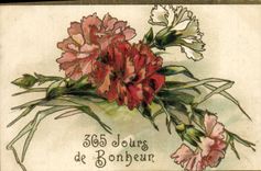 VINTAGE POSTCARD Fantasy Flowers