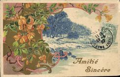 VINTAGE POSTCARD Fantasy Flowers