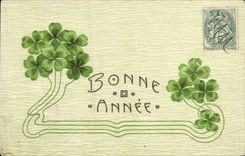 VINTAGE POSTCARD Fantasy Flowers Clover