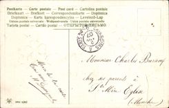 VINTAGE POSTCARD Fantasy Flowers Clover