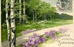 VINTAGE POSTCARD Fantasy Flowers