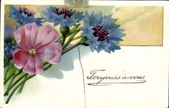 VINTAGE POSTCARD Fantasy Flowers