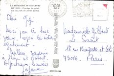 MODERN CARD Brittany Colors Sunset on a Breton prot of pche Boats