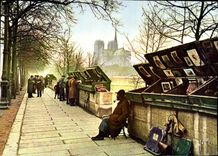 MODERN CARD Paris the Notre Dame Secondhand booksellers