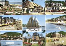 CPM Houlgate Golf Chaumiere normande Le casino Voilier Bateau