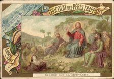 Chromo Chocolat Des Peres Trappistes SErmon sur la montahne Abbaye d'Igny Christ