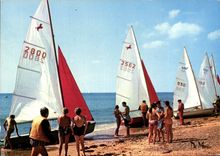 MODERN CARD Sailing Preparations of the regattas