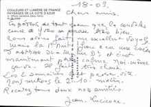 POSTAL MODERNA los paisajes de la dimensión del d del cabo de Napoule Cannes Vallauris del azul Menton afligen a Juan los pinos de Mónaco
