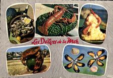 MODERN CARD Delights of the Sea Lobster Oyster Shrimp Crab