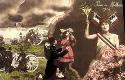 VINTAGE POSTCARD Taken of Mulhouse 1914 Militaria Alsace