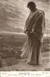 VINTAGE POSTCARD Salons of Paris Jesus cries over the City by pH Fleming