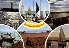 MODERN CARD To remember of Sea Holidays in Seaside Sailing Boat