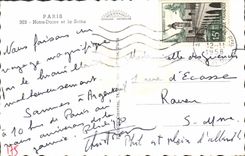 MODERN CARD Paris Notre Dame and the Seine