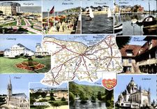 MODERN CARD the Apple-brandy Houlgate Deauville Trouville Honfleur Cabourg Caen Pont-l'Ev4eque cheese Lisieux Riva Bleated