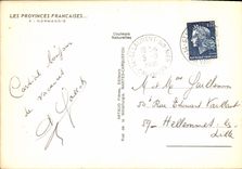 MODERN CARD the French Provinces Normandy St Lo Caen Dover Bayeux